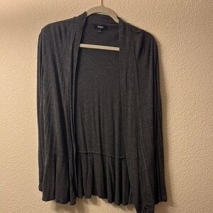 Charcoal Open Front Cardigan